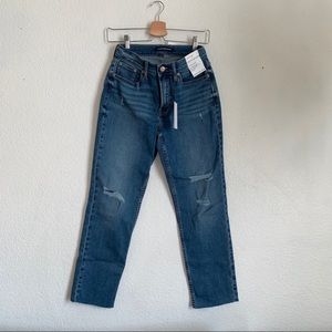 Calvin Klein High Rise Straight Distressed Jeans